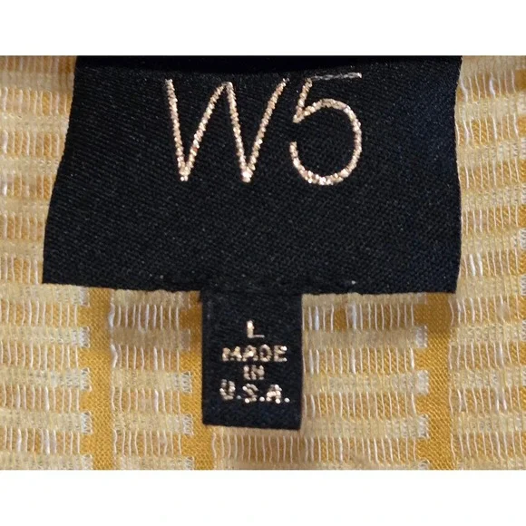 W5 Women's Yellow White Striped Twist Front Knit Top Sleeveless Blouse Large - Picture 5 of 6